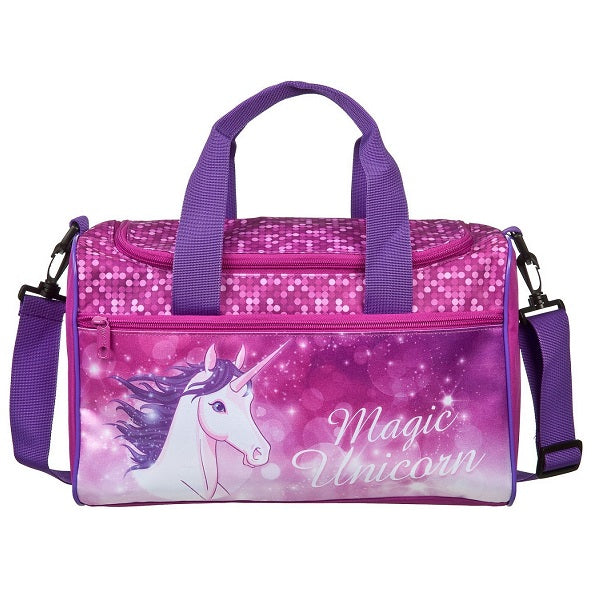 Sporttasche MAGIC UNICORN EINHORN (Maße: ca. 35 x 24 x 16 cm | Material: Polyester | mit Reißverschluss-Hauptfach)