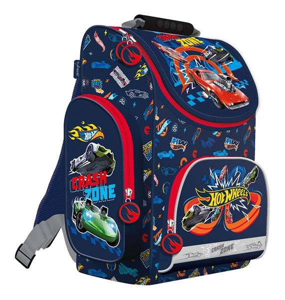 Jungen Schulranzen 7-teiliges Set Hot Wheels Tornister 1. Klasse mit Brotbox und Trinkflasche