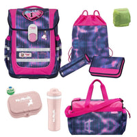 McNeill Ergo Complete Schulranzen Set Motiv Pearl mit Herz Schloss für Mädchen ab der 1. Klasse