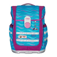 McNeill Ergo Complete Schulranzen Set FINNY Delfin · Ergonomisch, große Schultasche 20 Liter · Brust-, Schultergurt & Rückenbett verstellbar