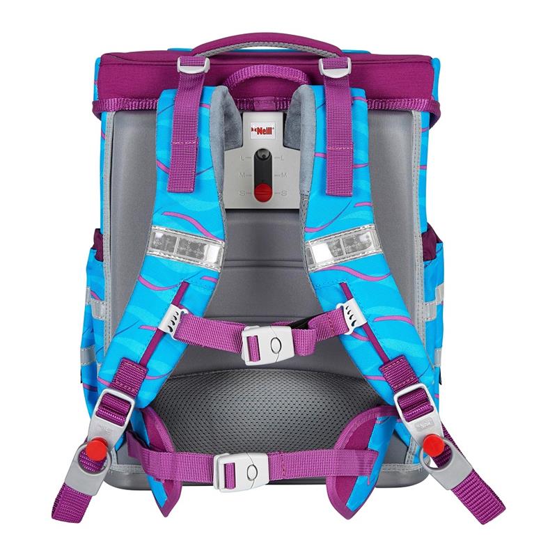 McNeill Ergo Complete Schulranzen Set FINNY Delfin · Ergonomisch, große Schultasche 20 Liter · Brust-, Schultergurt & Rückenbett verstellbar