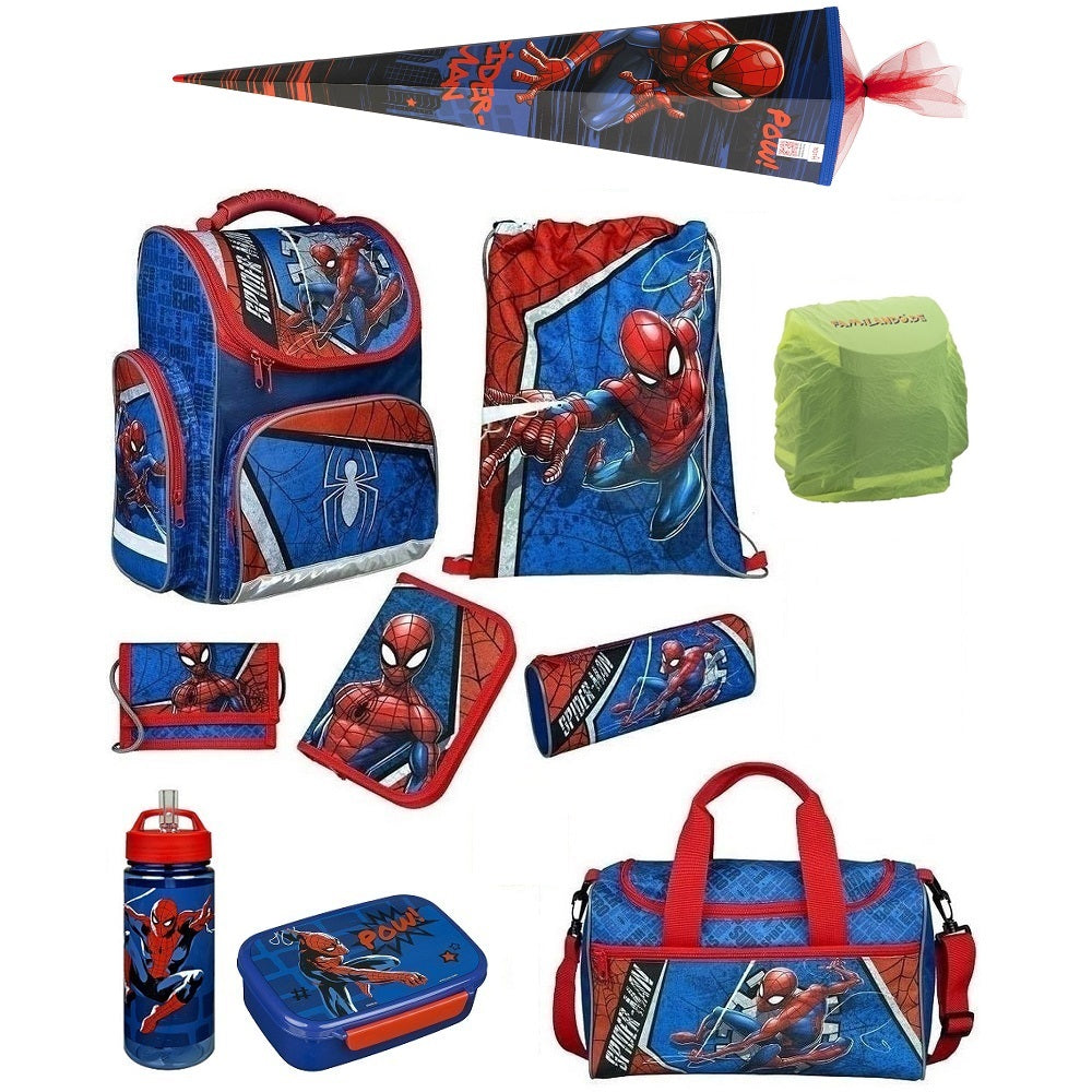 Spiderman Schulranzen Set 10 teilig mit Sporttasche und Schultüte