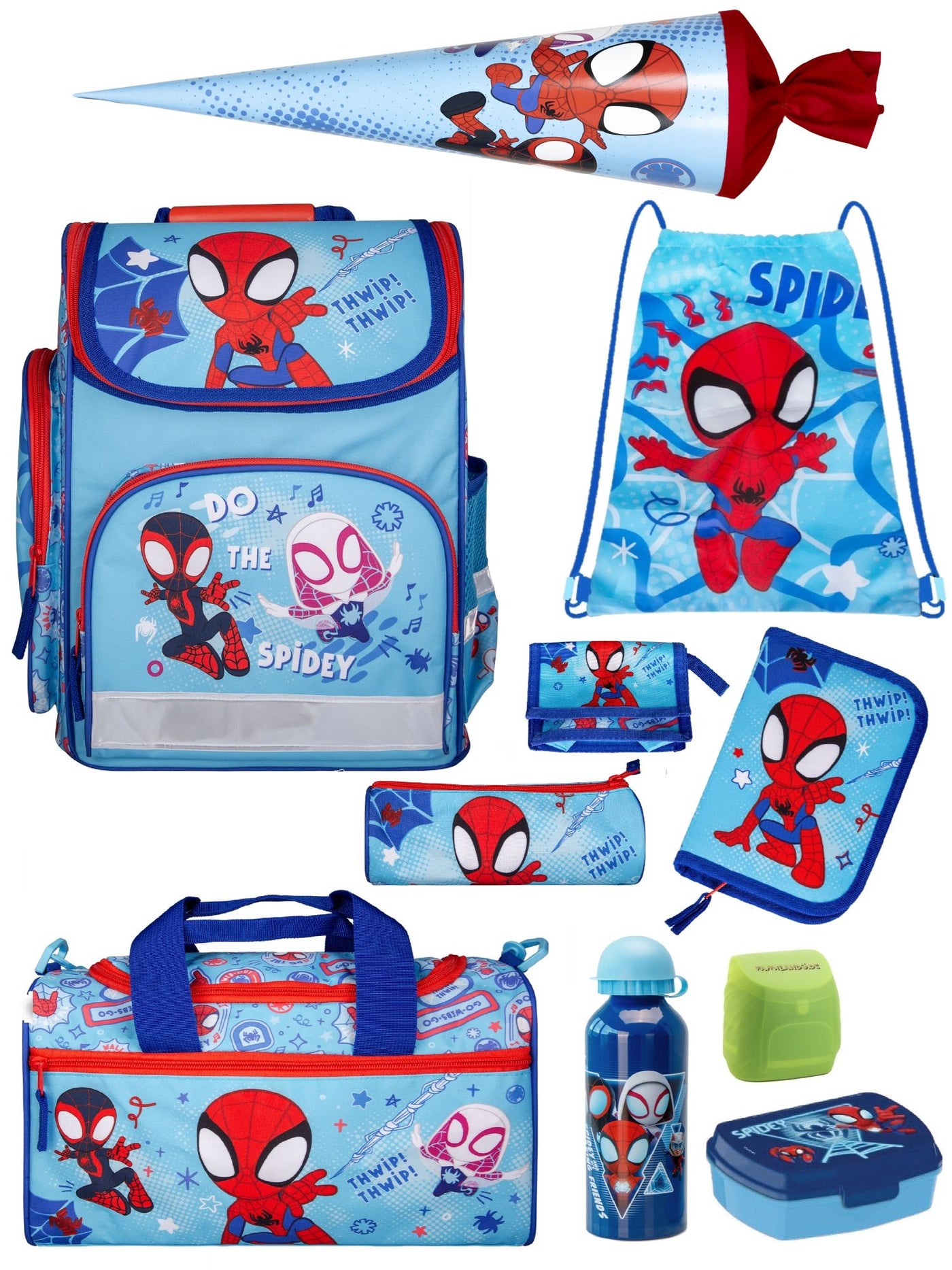 Spidey Schulranzen Set für Jungs und Mädchen 10-teilig mit Sporttasche und Schultüte