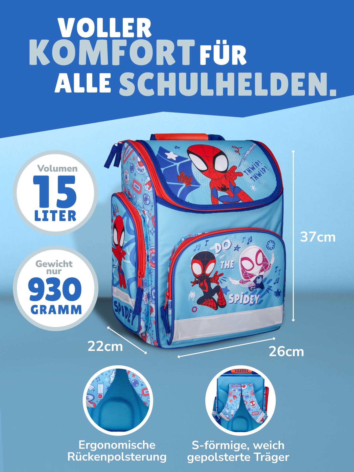 ergonomischer Tornister 1. Klasse Grundschule Spidey Motiv