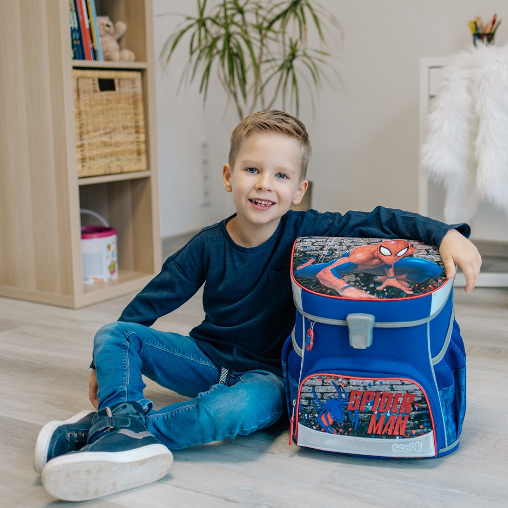 SPIDERMAN Schulranzen für Jungen Scooli Campus Fit im Set 10 tlg. inkl. Sporttasche und Schultüte
