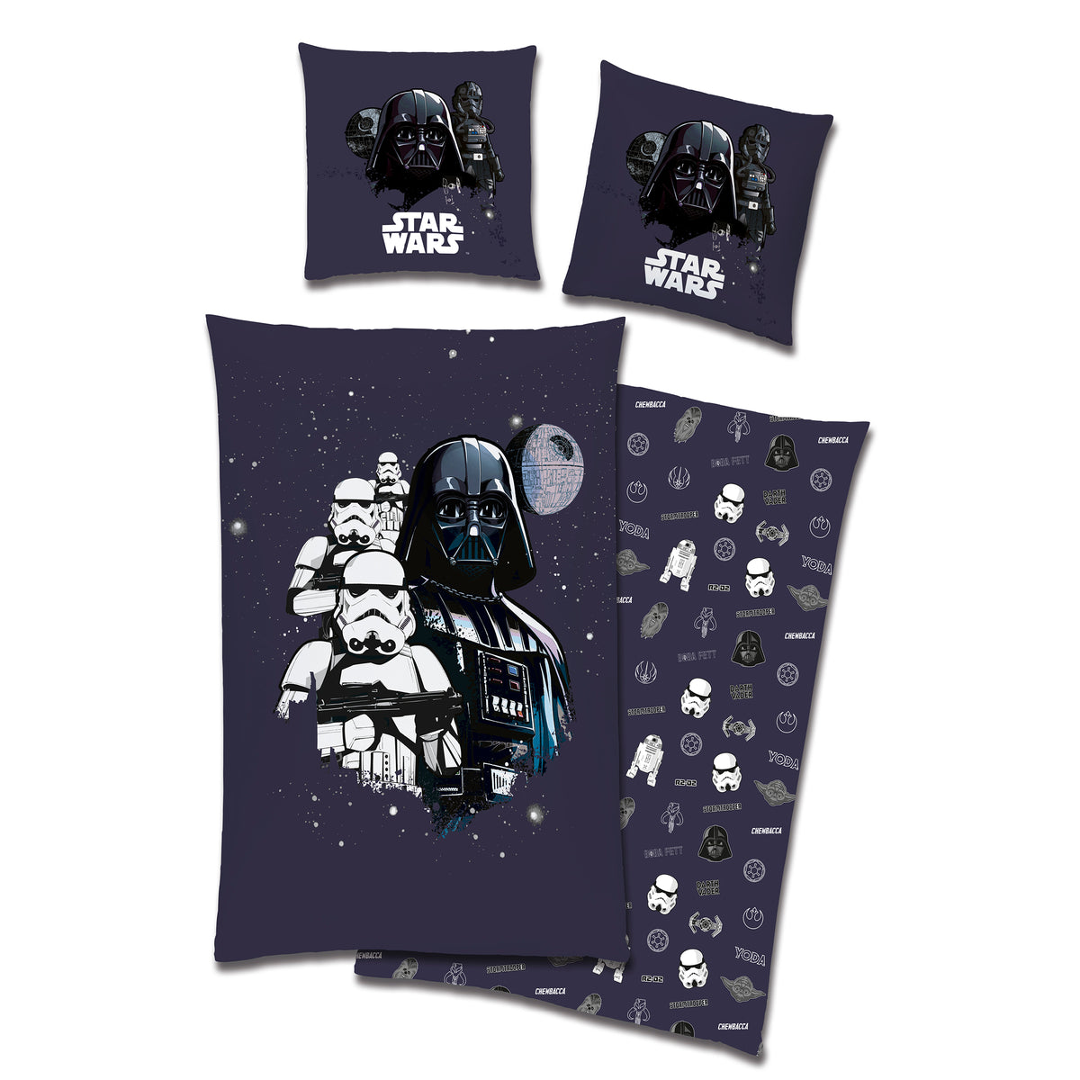 Star Wars Bettwäsche "Darth Vader" 135x200cm 80x80cm 100% Baumwolle Renforcé mit Reißverschluss