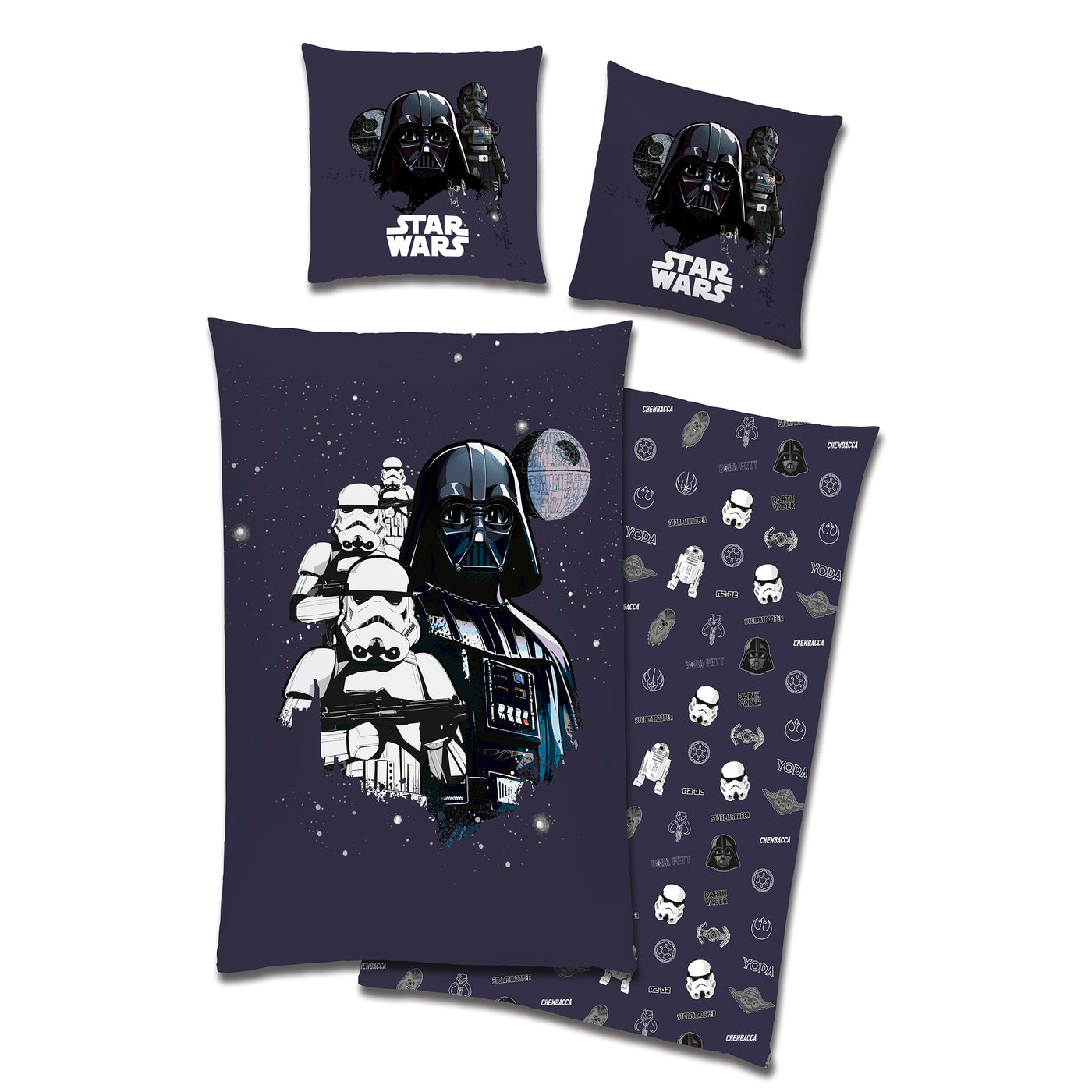 Star Wars Bettwäsche "Darth Vader" 135x200cm 80x80cm 100% Baumwolle Renforcé mit Reißverschluss