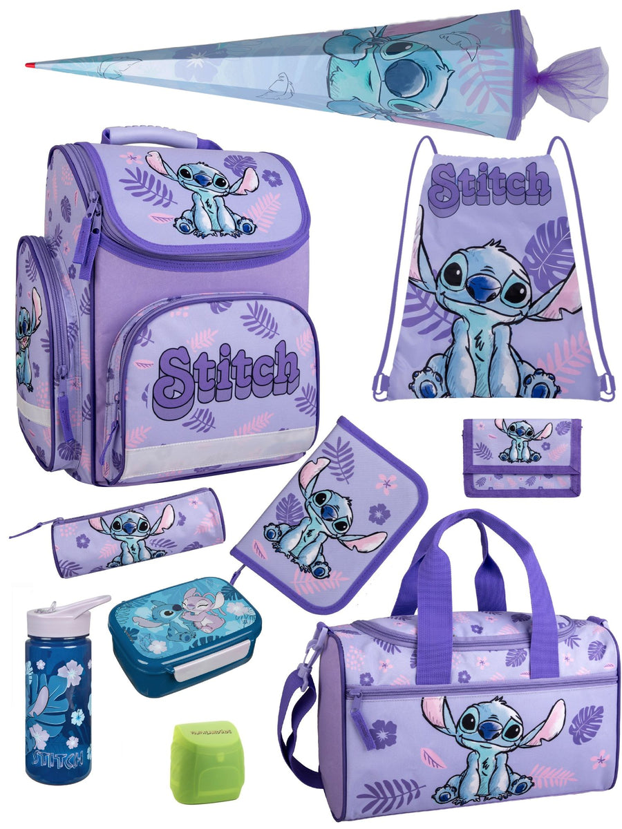Stitch Schulranzen Set 10-teilig mit Lunchset Sporttasche und Schultüte