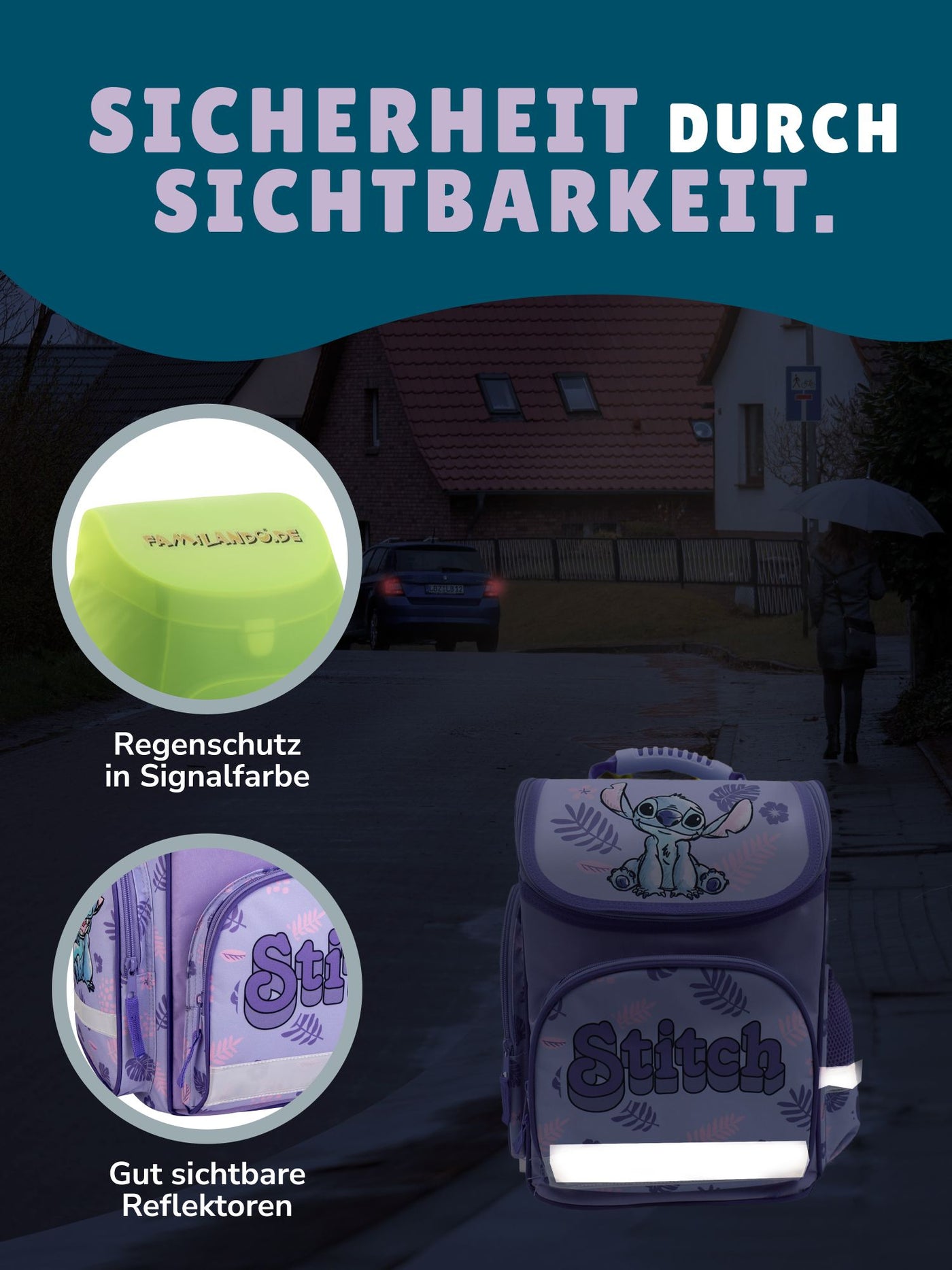 Mädchen Ranzen-Set 10teilig STITCH Schulranzen-Set mit Schultüte / Zuckertüte und Sporttasche