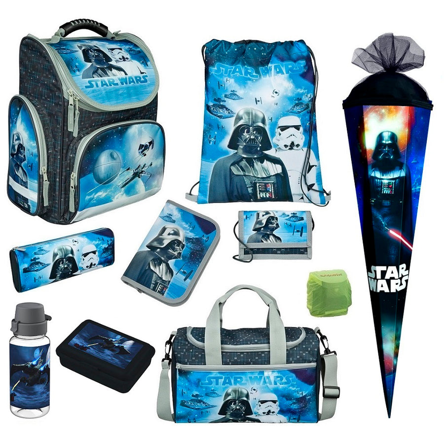 Star Wars Schulranzen im Grundset mit Federmappe Turnbeutel Geldbeutel Schlamperetui