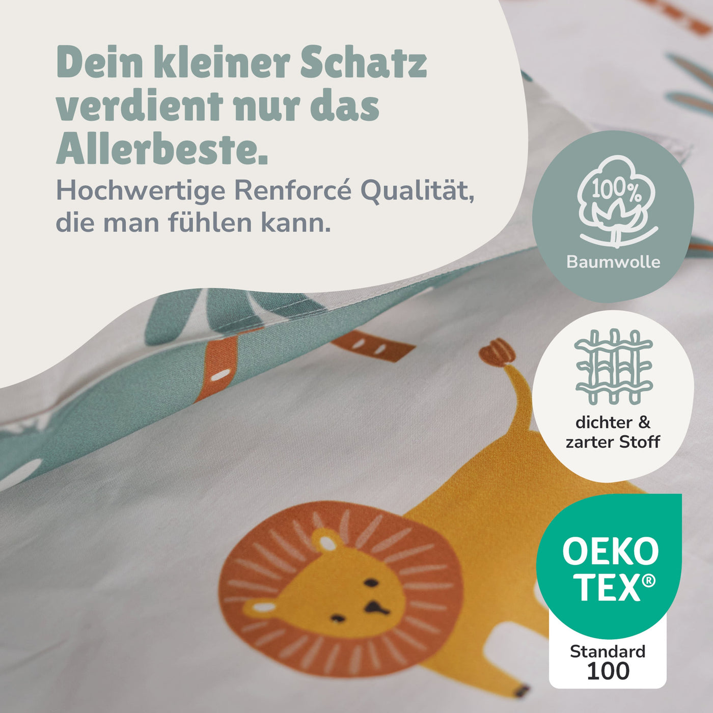 Infotafel Material 100% Baumwolle und Renforcé Qualität