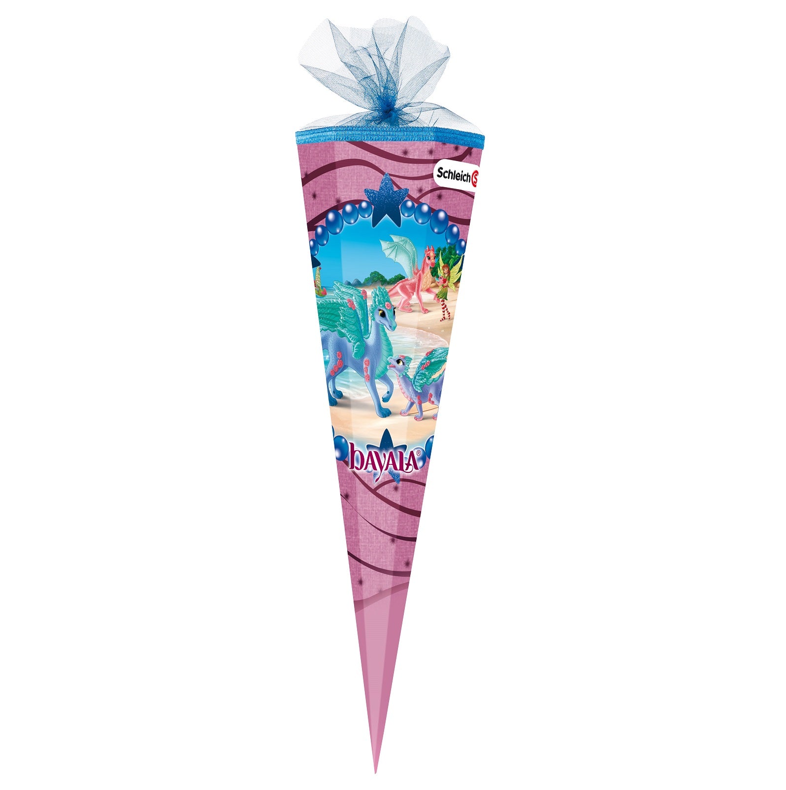 Bayala Schultüte von Schleich in rosa und blau 85 cm Größe mit Elfen und Regenbogendrachen