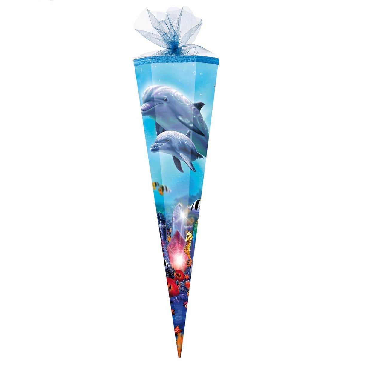 McNeill Ergo Complete Schulranzen Set FINNY Delfin · Ergonomisch, große Schultasche 20 Liter · Brust-, Schultergurt & Rückenbett verstellbar