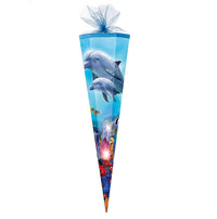 McNeill Ergo Complete Schulranzen Set FINNY Delfin · Ergonomisch, große Schultasche 20 Liter · Brust-, Schultergurt & Rückenbett verstellbar