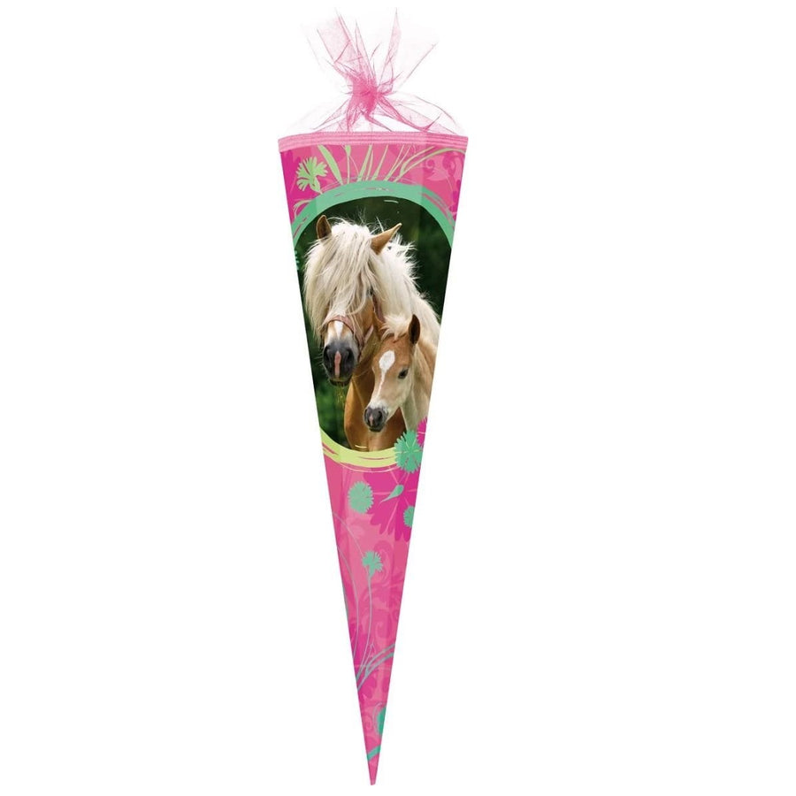 große Pferde Schultüte 85cm Pferd Pony Zuckertüte rosa pass. zum Schulranzen