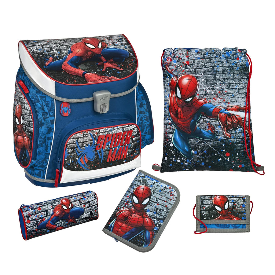 Scooli Ranzen-Set 5-teilig SPIDER-MAN Schulranzen Set mit Federmäppchen