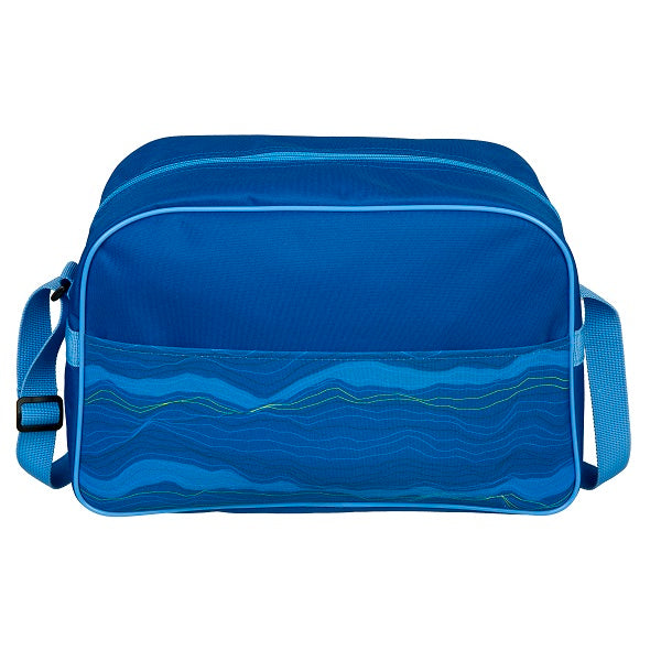 Sporttasche BLUE WAVE (Maße: ca. 35 x 24 x 15 cm | Material: Polyester | mit Reißverschluss-Hauptfach)