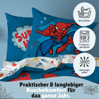 Infotafel Pflege Maschinenwäsche und Trocknergeeignet und Reißverschluss an der Bettwäsche