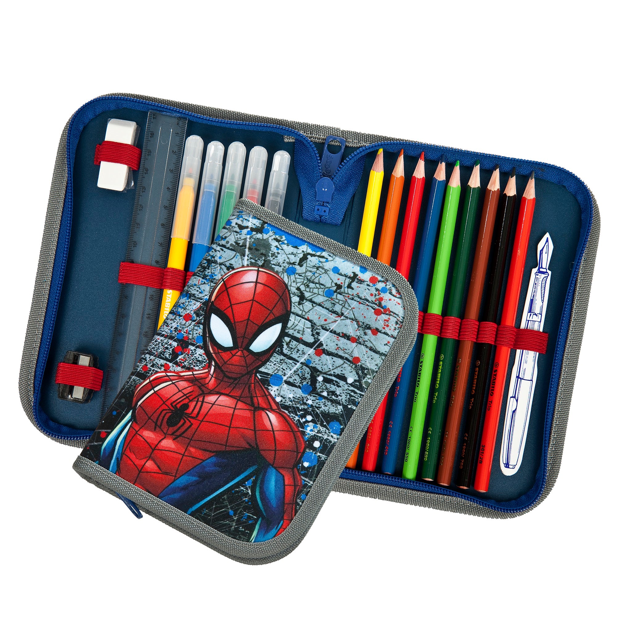 Scooli Ranzen-Set 5-teilig SPIDER-MAN Schulranzen Set mit Federmäppchen