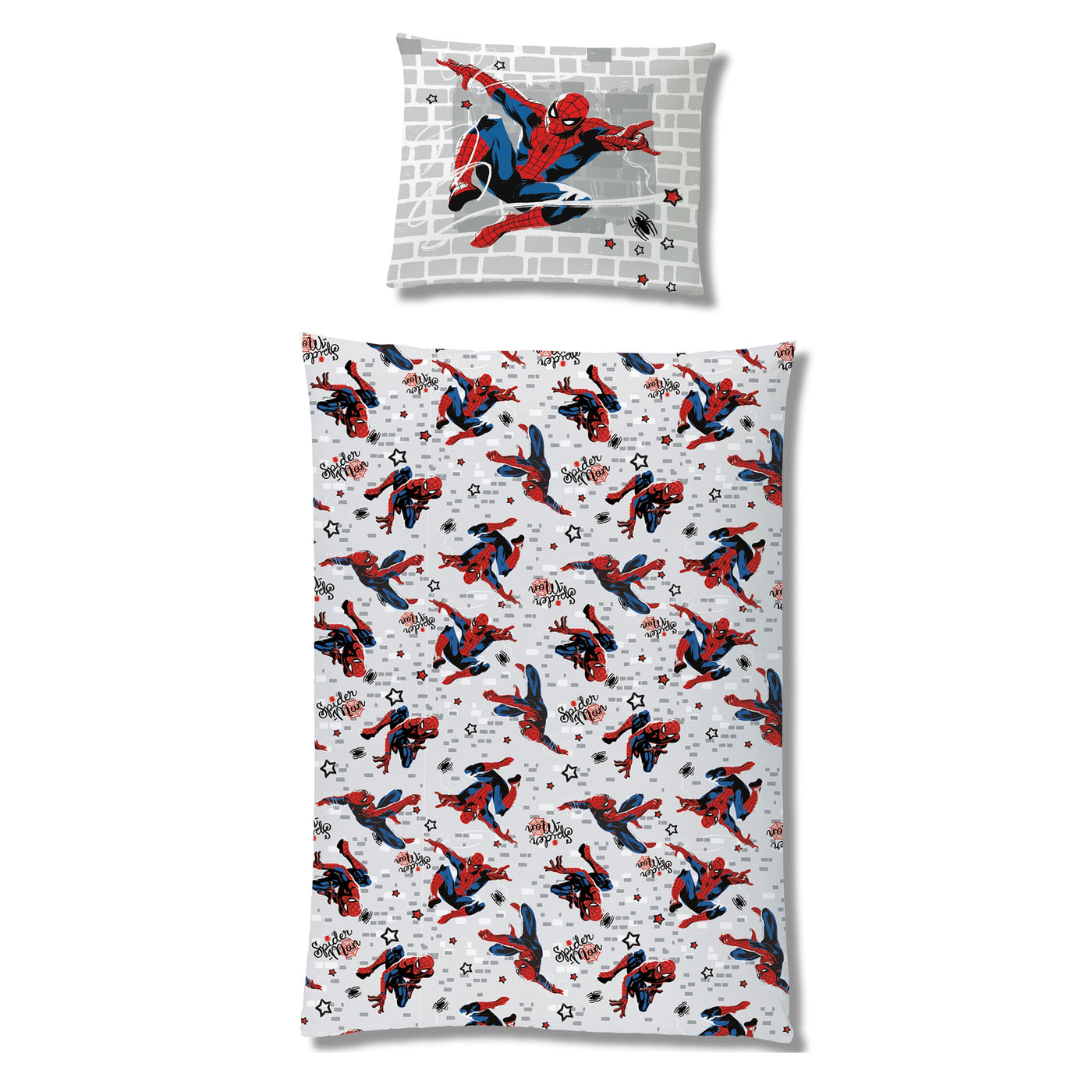 Spiderman Bettwäsche Set 135x200 80x80 cm Fleece Bettwäsche für den Winter mit Reißverschluss