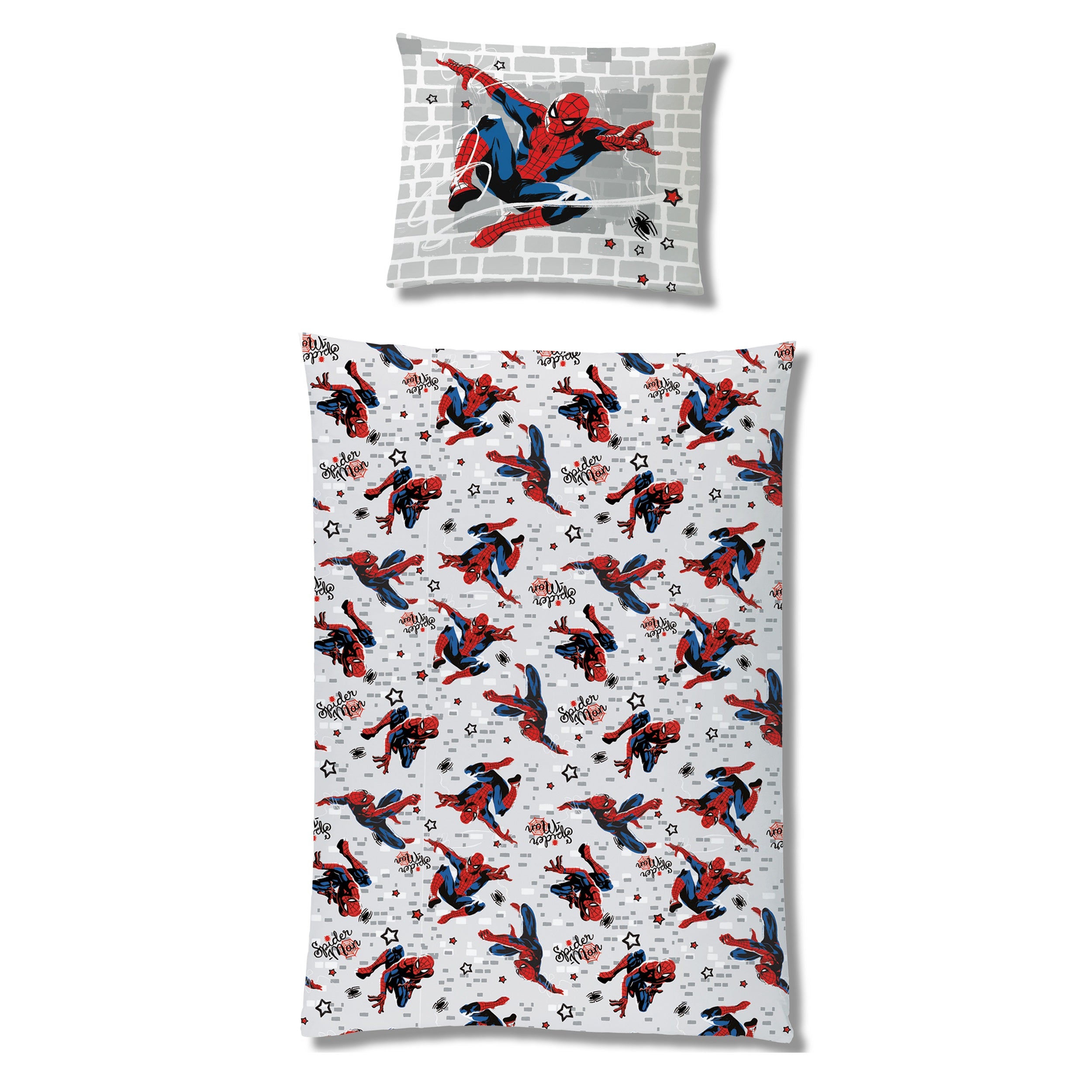 Spiderman Bettwäsche Set 135x200 80x80 cm Fleece Bettwäsche für den Winter mit Reißverschluss