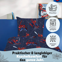 Infotafel Pflege Maschinenwäsche und Trocknergeeignet und Reißverschluss an der Bettwäsche