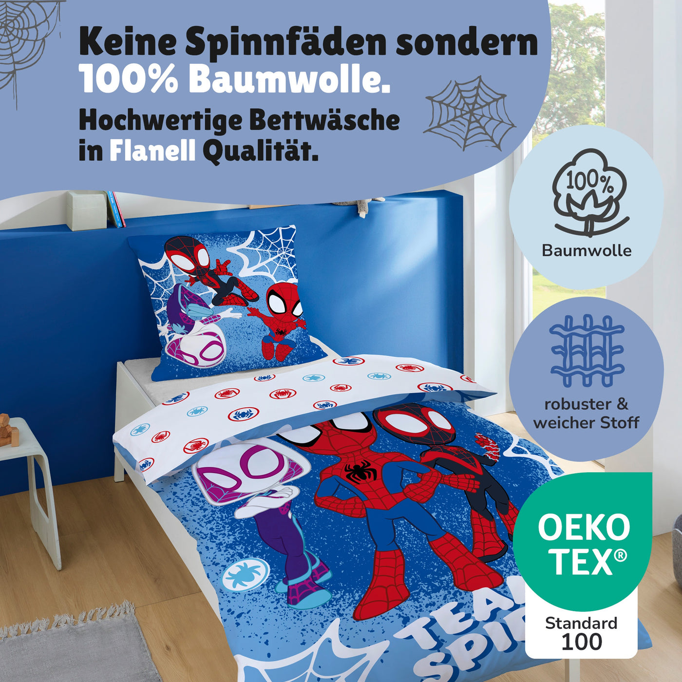 Infotafel Material und Qualität der Flanell Bettwäsche