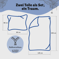 Infotafel Lieferumfang des 2-teiligen Sets bestehend aus Deckenbezug 135x200 cm und Kissenbezug 80x80 cm