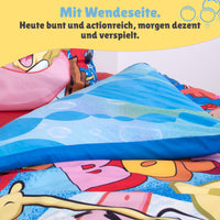 Bettdecke umgeschlagen auf Bett liegend - Detailaufnahme Wendeseite