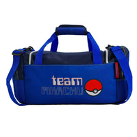 Rückseite der Sporttasche mit Schritzug team pikachu 