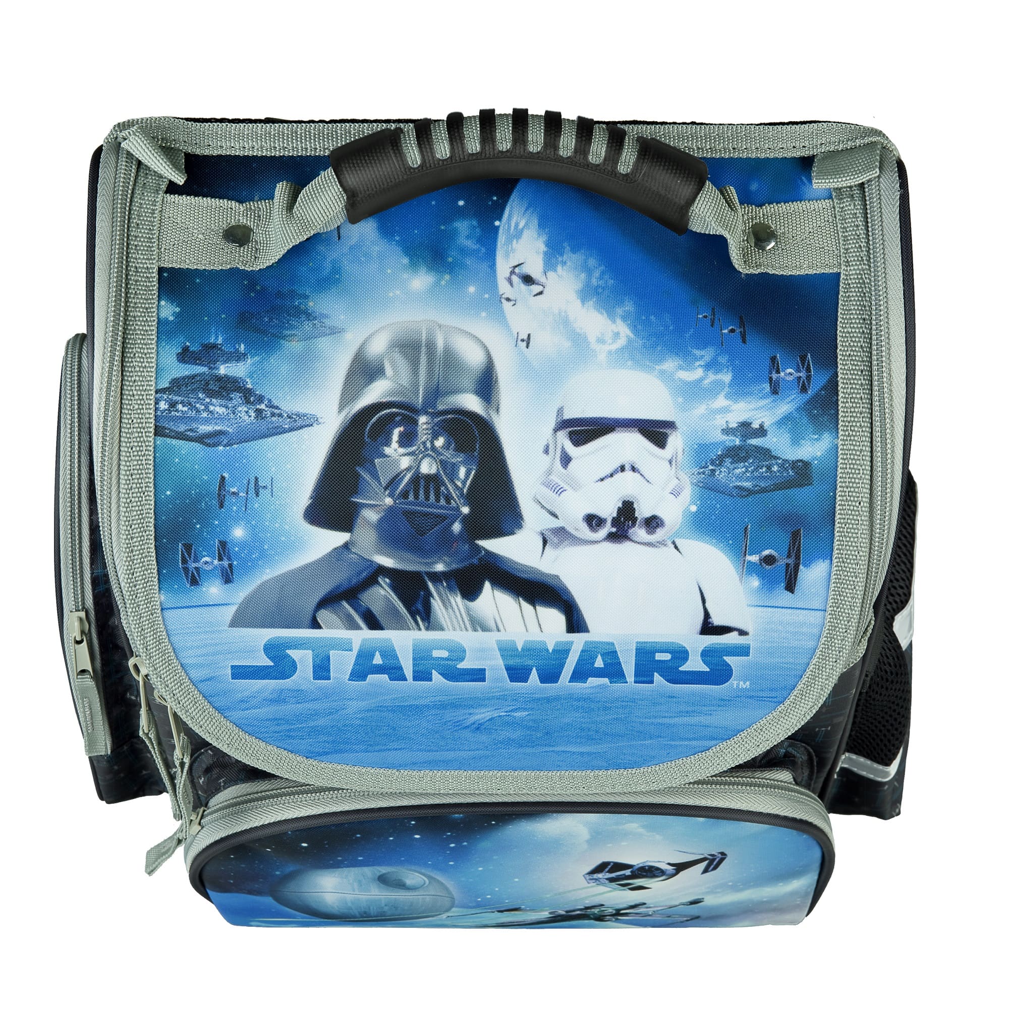 Star Wars Schulranzen Blau Grau Ansicht Deckel