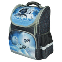 Star Wars Schulranzen Blau Grau Ansicht Seite Rechts mit Gummizugfach