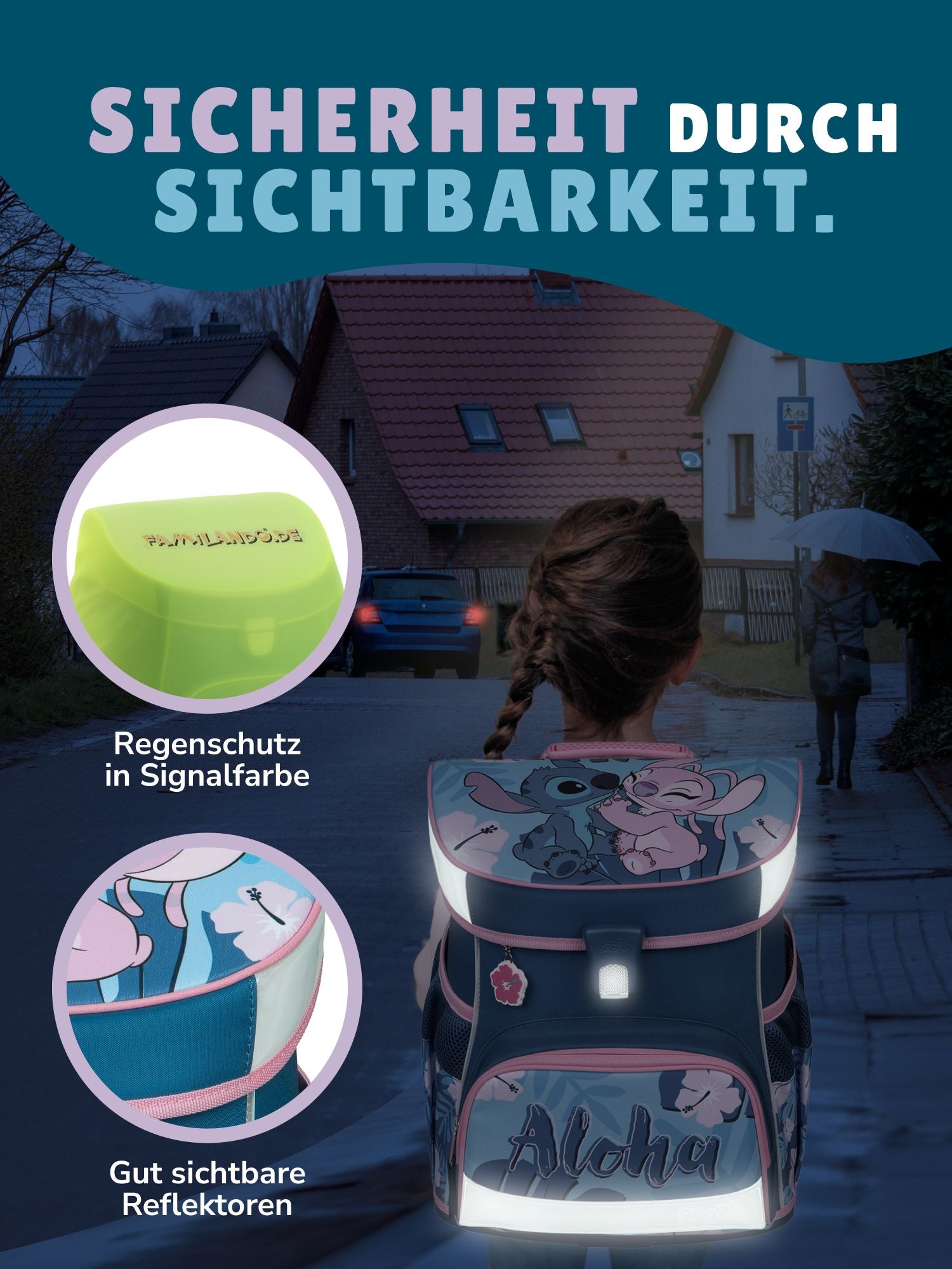 mit 18 Liter Volumen bietet der Tornister ausreichend Platz für die Schulsachen