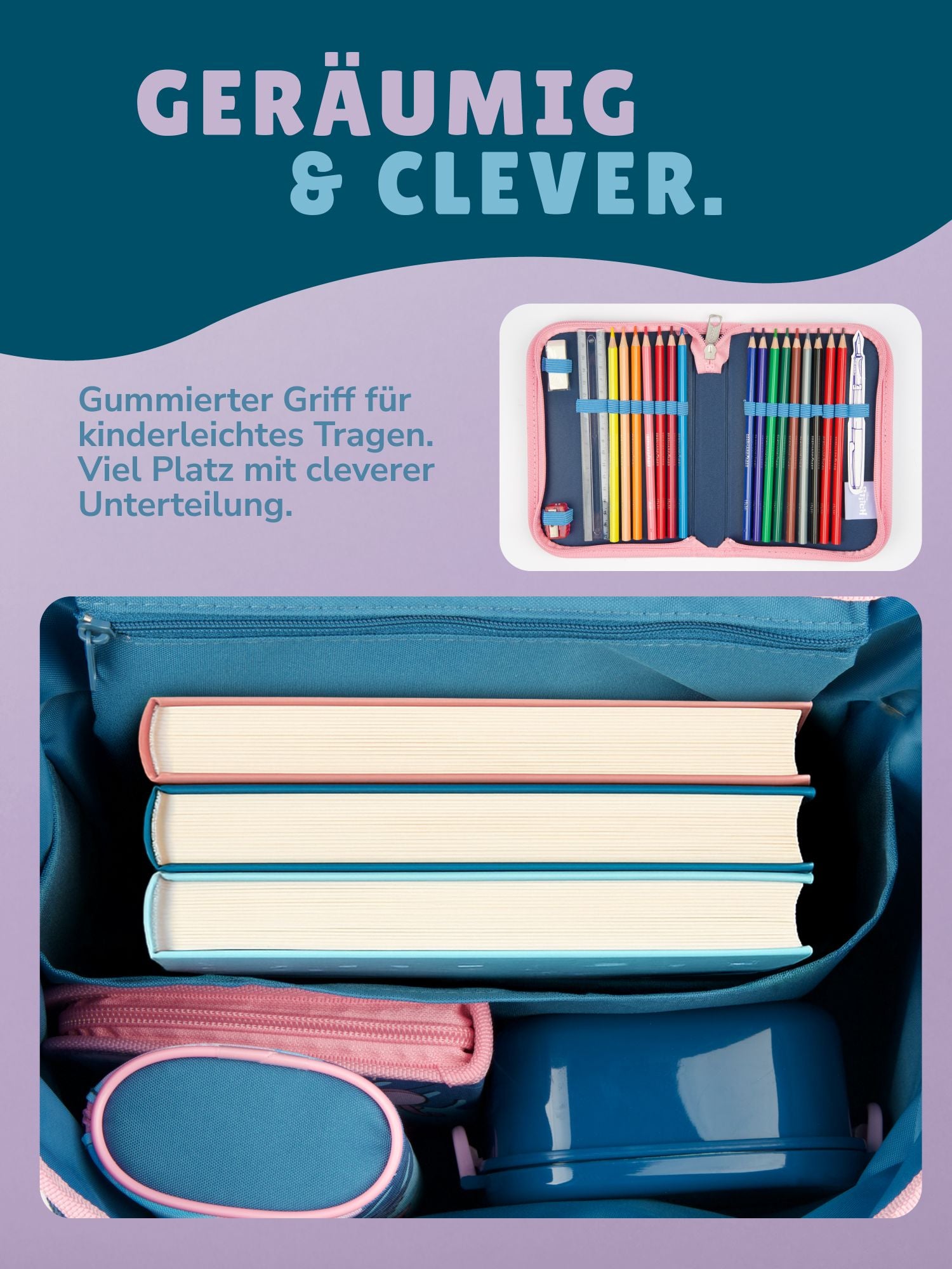 DISNEY STITCH Schulranzen 1.Klasse Scooli Campus Fit 10-teilges Set mit Sporttasche und Schultüte