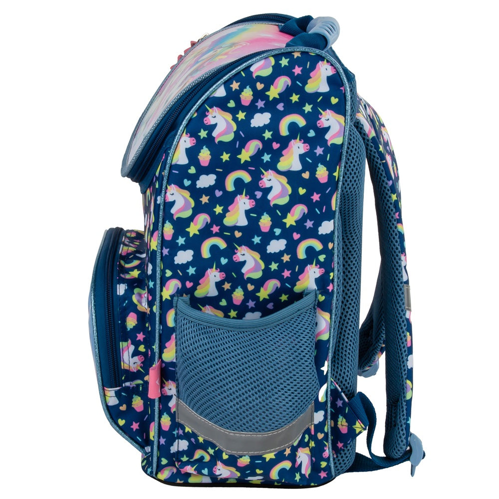 Mädchen Schultasche Seintenansicht Gummizug-Tasche