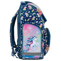 Einhorn Schultasche Seintenansicht Reißverschluss-Tasche