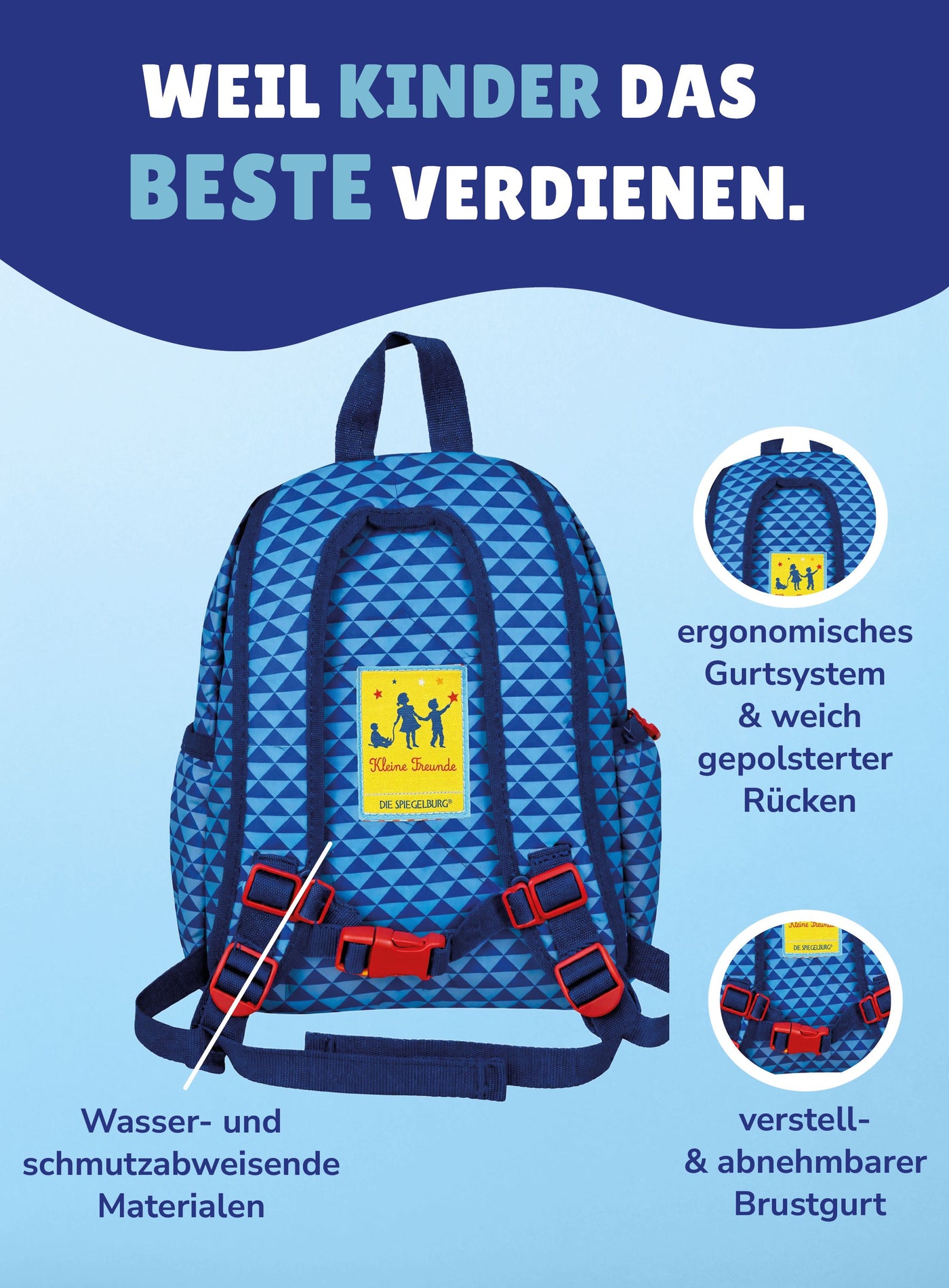 Kinder Rucksack Die Spiegelburg TRAKTOR für Kinder ab 2 Jahren; mit Brustgurt