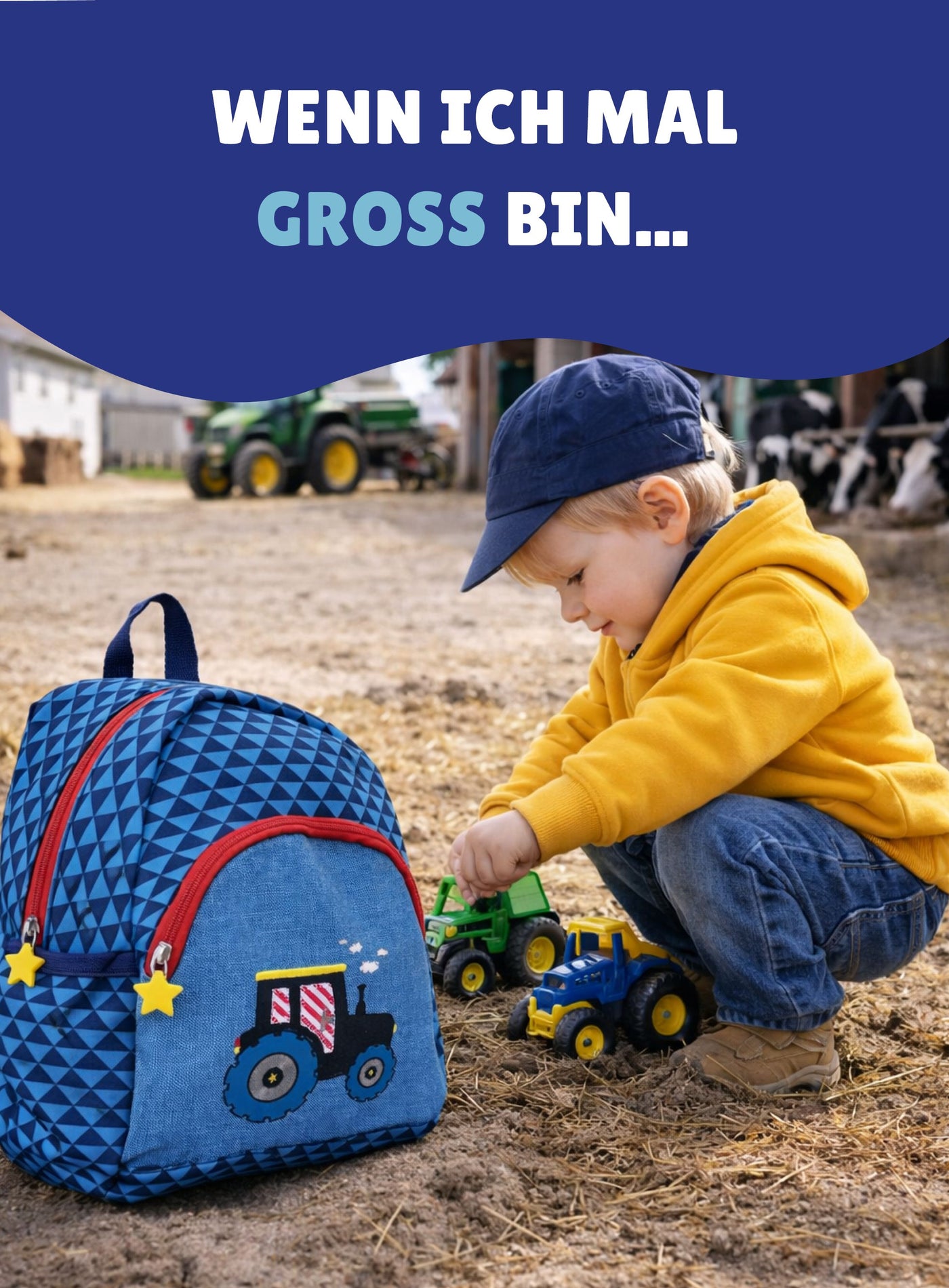 Kinder Rucksack Die Spiegelburg TRAKTOR für Kinder ab 2 Jahren; mit Brustgurt