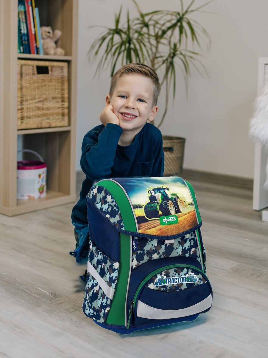 Schulranzen 1. Klasse Traktor Motiv Blau Grün