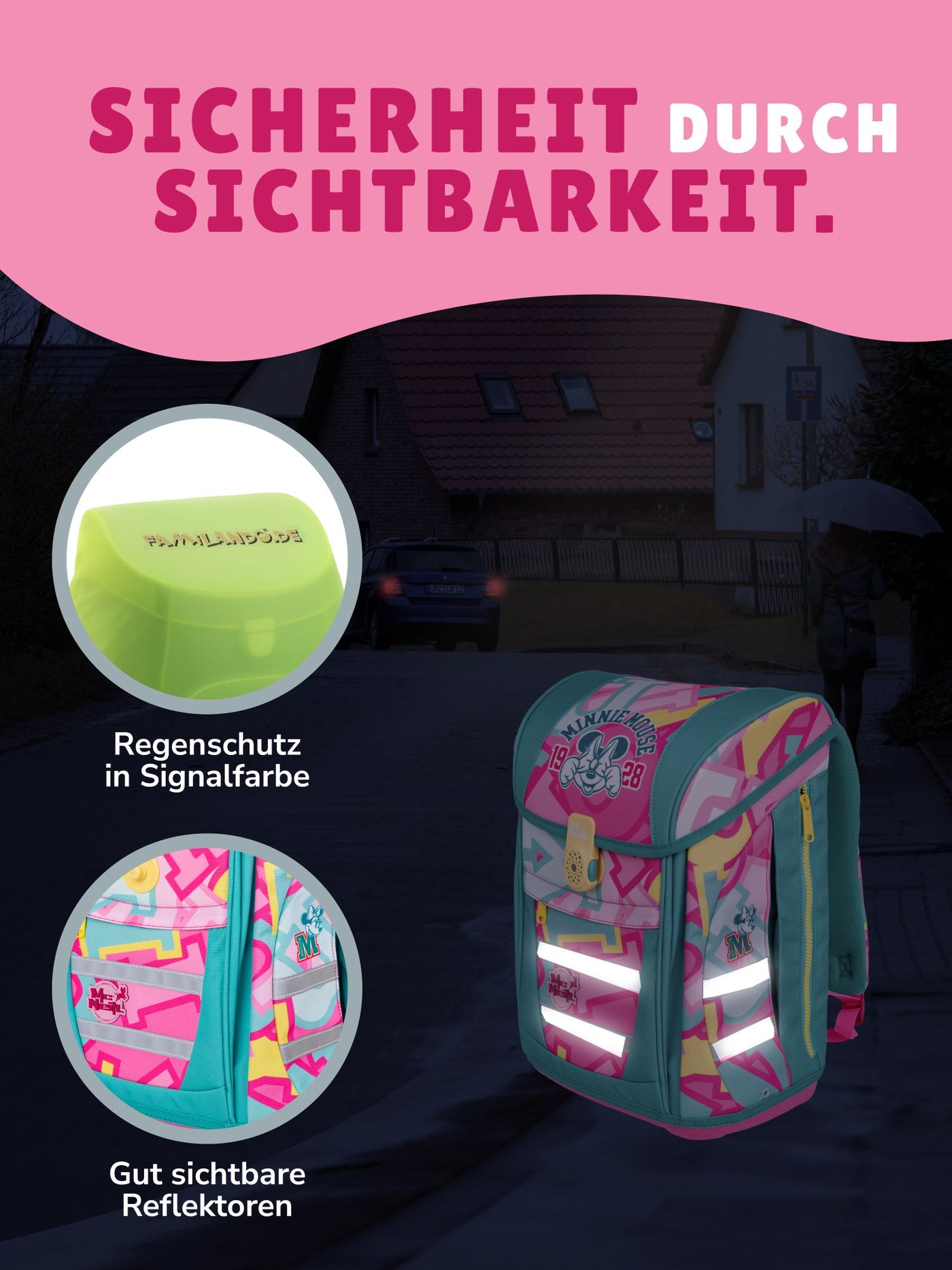 McNeill Mädchen Schulranzen-Set ergonomisch mit Brustgurt 