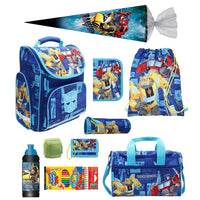 Transformers Schulranzen Set für Jungs und Mädchen 10-teilig mit Sporttasche und Schultüte