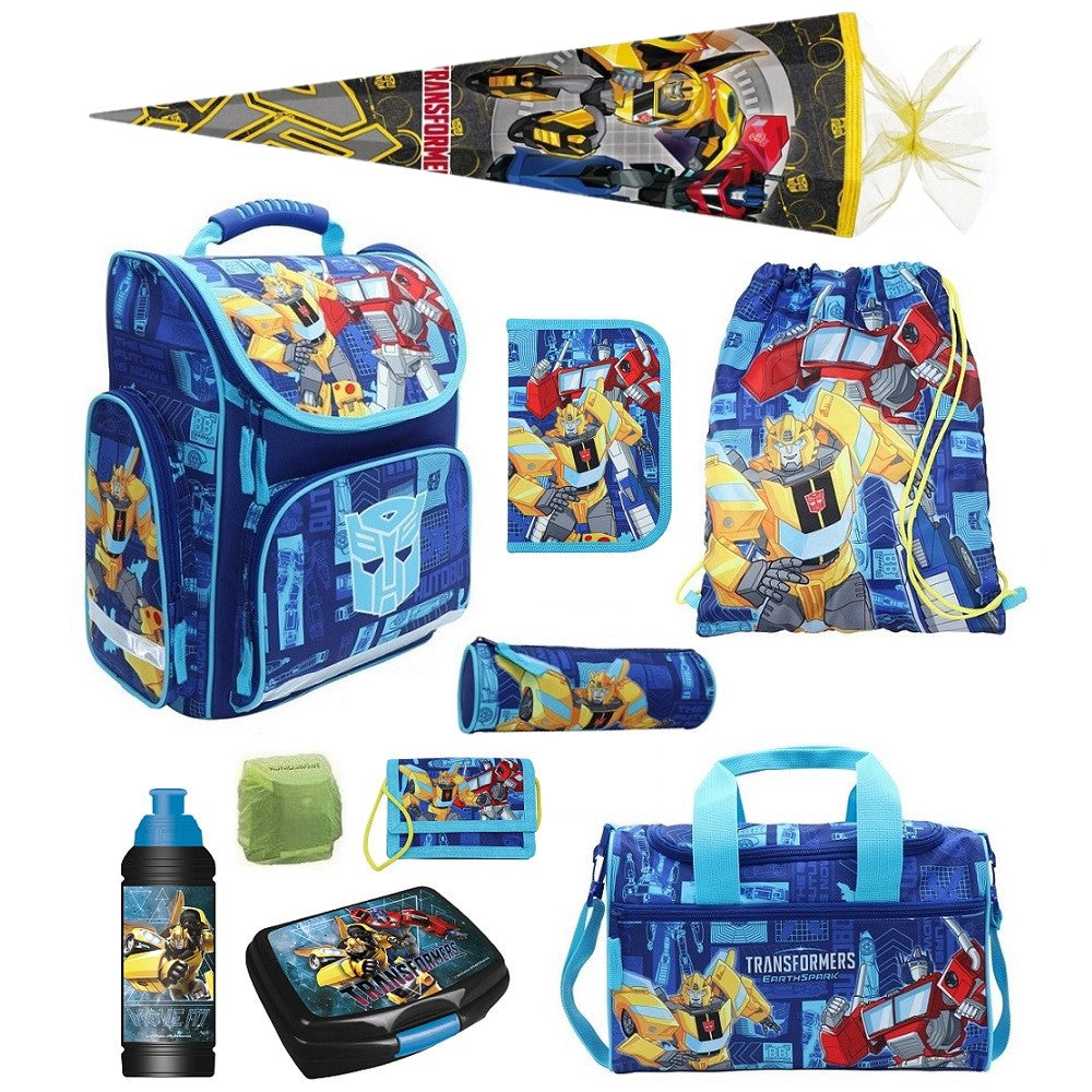 Transformers Schulranzen Set für Jungs und Mädchen 10-teilig mit Sporttasche und Schultüte