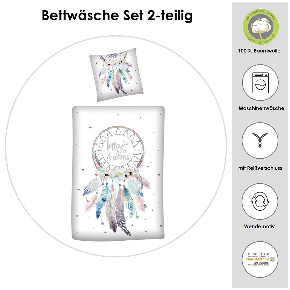 Mädchen Bettwäsche Set Dreamcatcher Bohemian Style