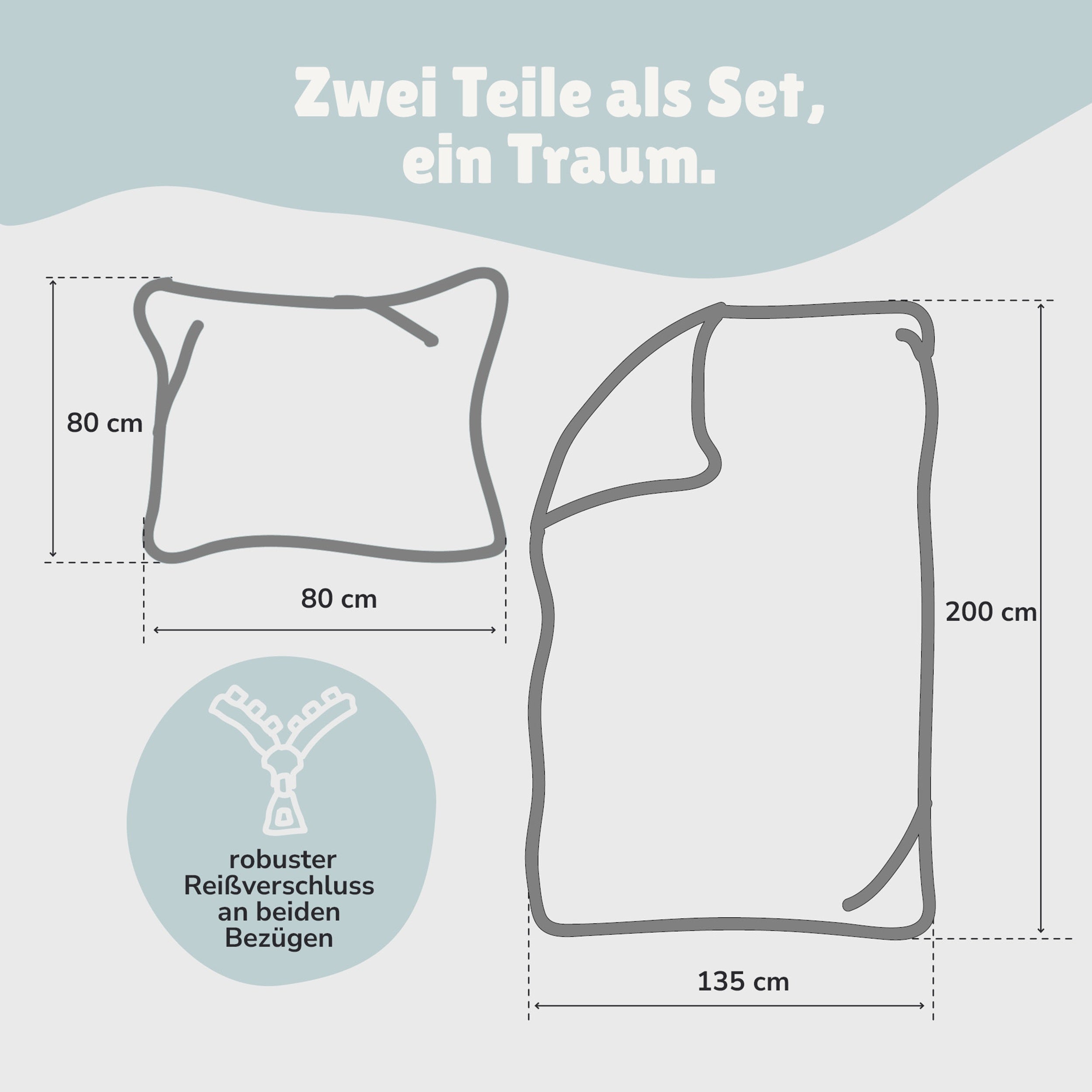 Traumfänger Bettwäsche für Mädchen und Teenager Boho Style -  Bettwäsche Set 135x200 80x80 cm aus 100% Baumwolle mit Reißverschluss
