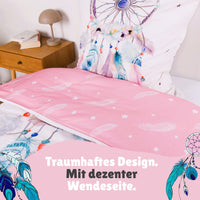 Detailansicht Wendeseite  mit Federn und Sternen