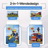 Feuerwehrmann Sam Baby-Bettwäsche 100x135 40x60 cm aus 100% Baumwolle Motiv HAVOC für Kleinkinder