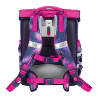 Lila-Rosa Schulranzen von McNeill Motiv "Pearl" Rückansicht mit Hüft- und Brustgurt, sowie gepolstertem Rückenbett