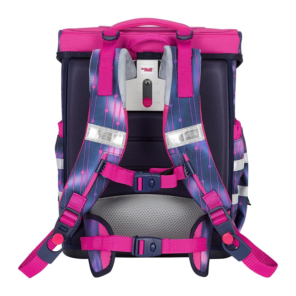 McNeill Schulranzen Mädchen 1. Klasse 12-tlg. Komplett-Set Ergo Complete PEARL mit Sporttasche und Schultüte 85cm