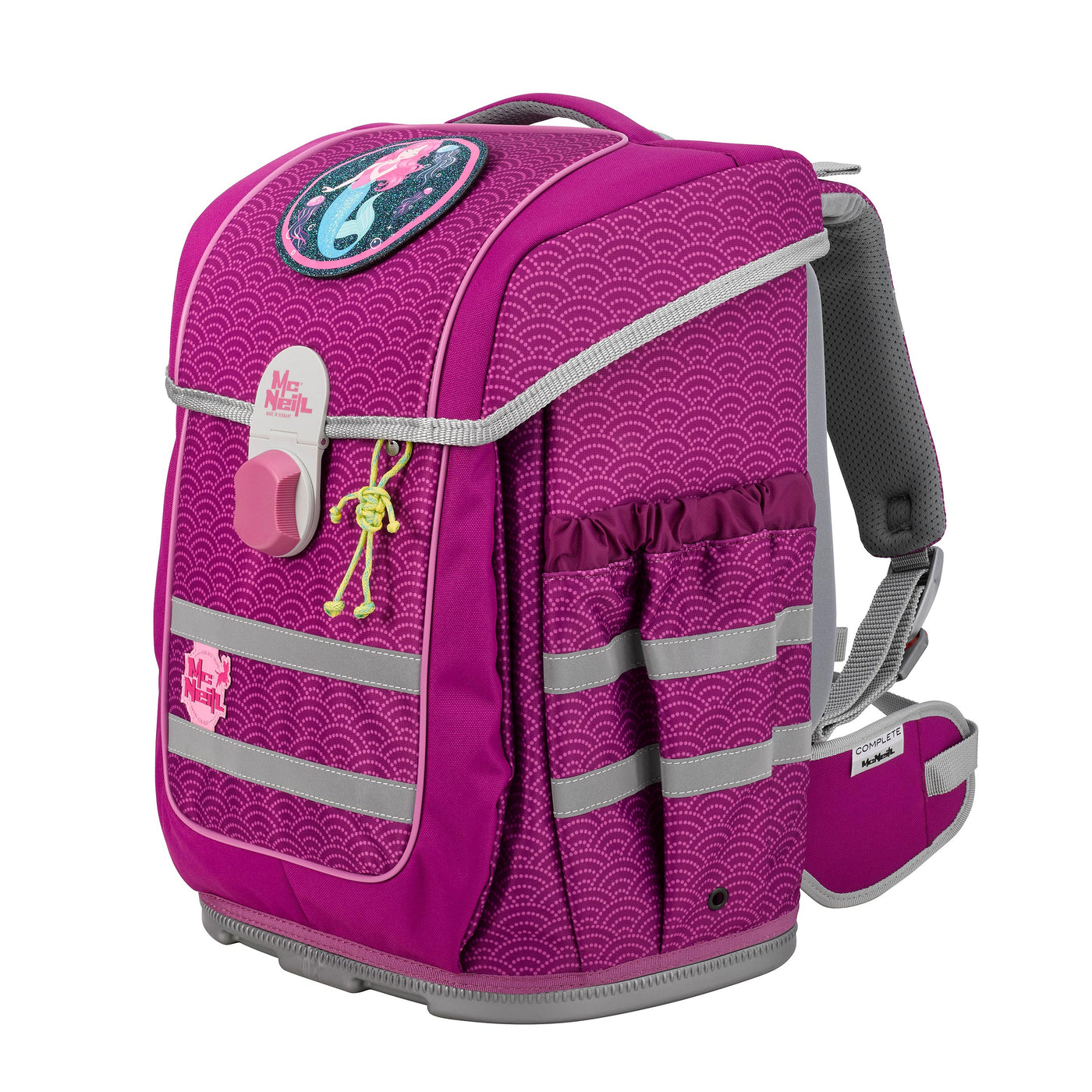 Pinker McNeill Schulranzen Ergo Complete seitliche Ansicht Deckel geöffnet