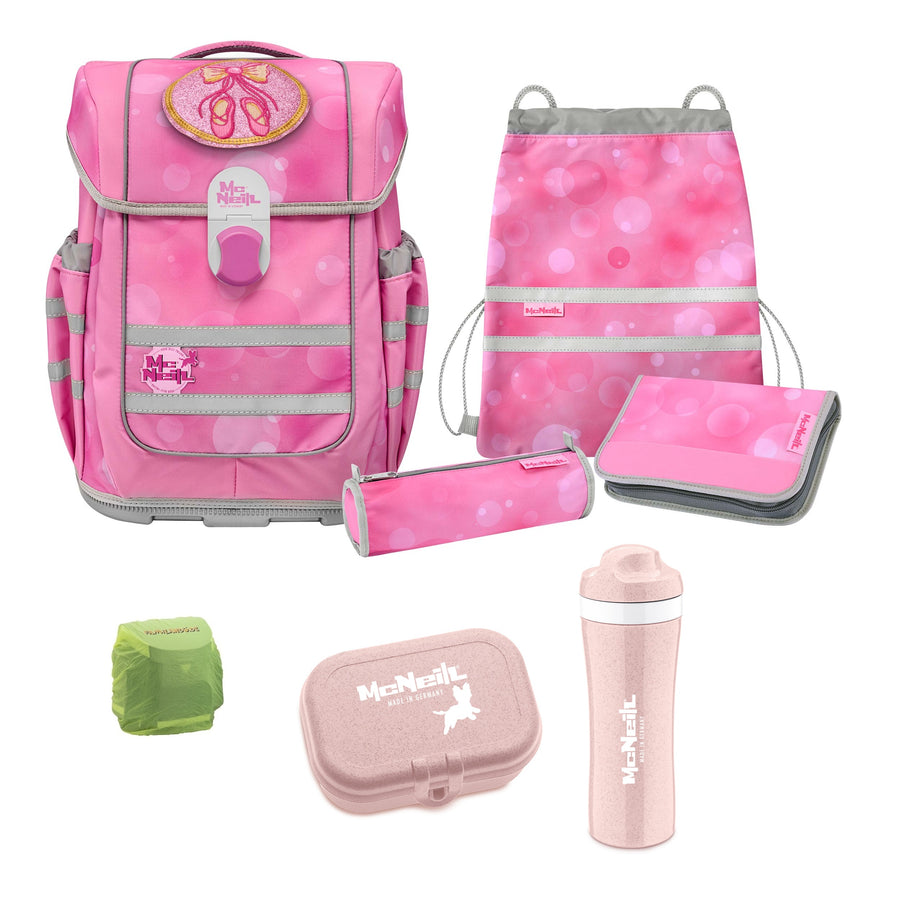 McOcean Girly Ballerina Schulranzen Set 8-teilig mit Koziol Brotdose und Trinkflasche